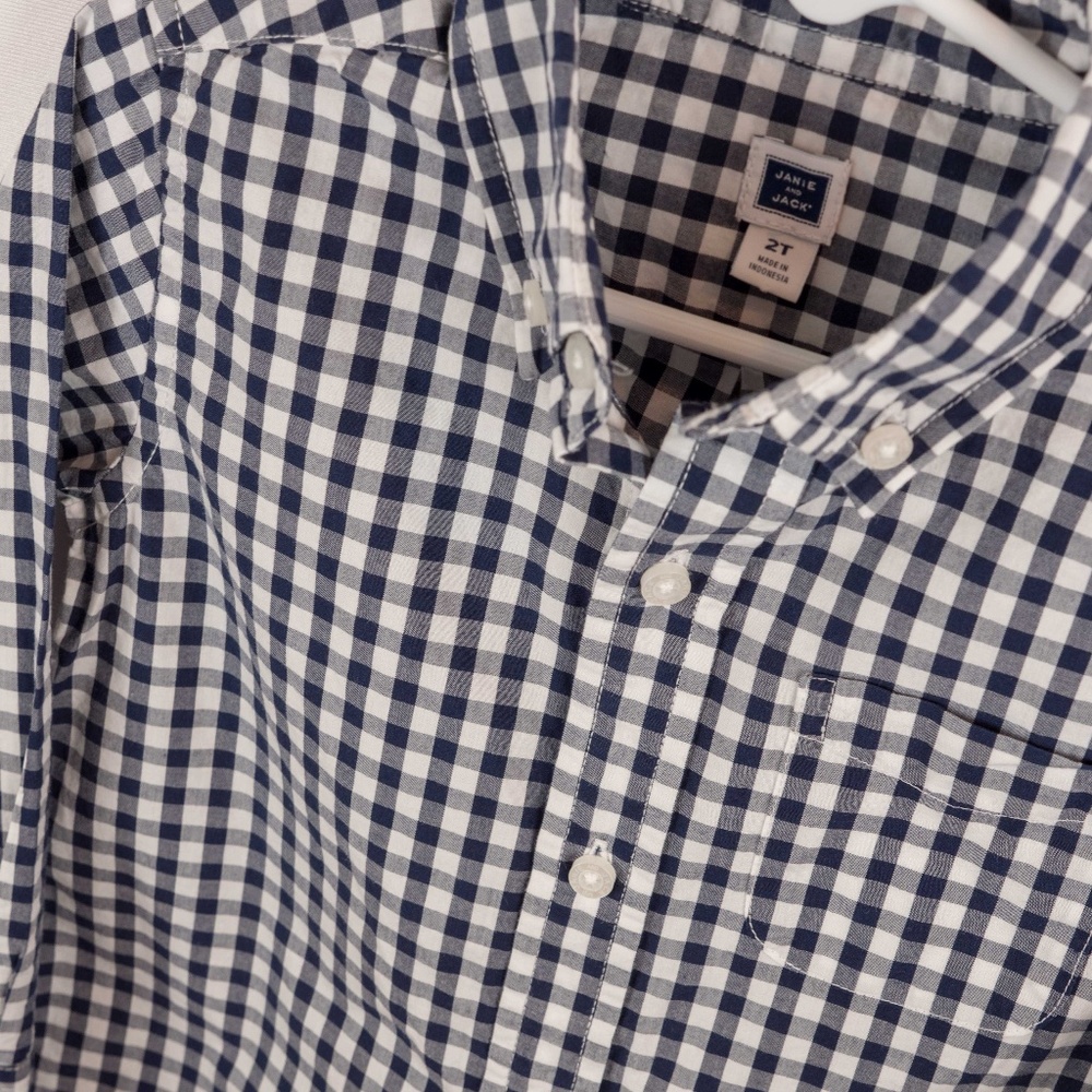 Janie and Jack Boys B&W Button Down Shirt 2T